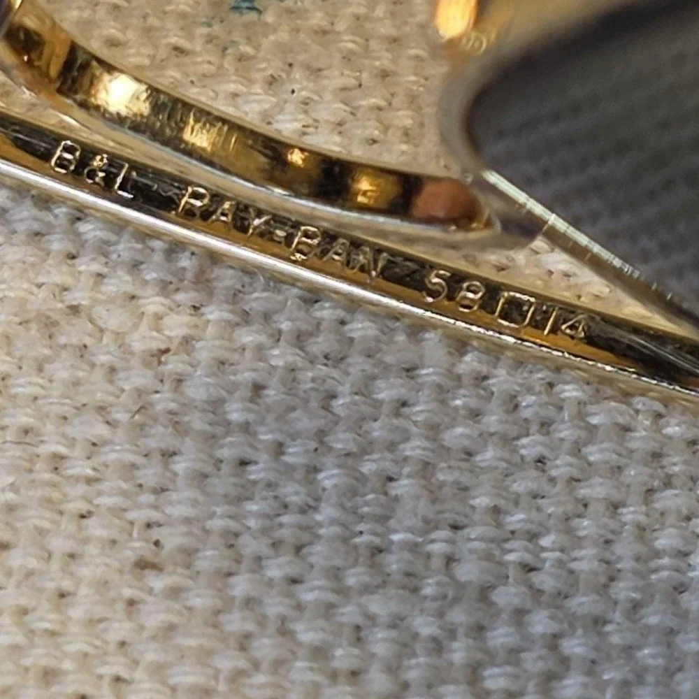 Vintage B&L Ray-Ban Aviator 58mm Gold USA 